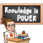 Ms. Myers, Knowledge is Power bitmoji